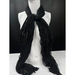 Lauren Ralph Lauren Black Crinkle Viscose Scarf SKU 7394